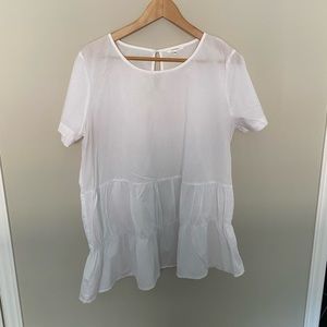 White cotton top- loose fit